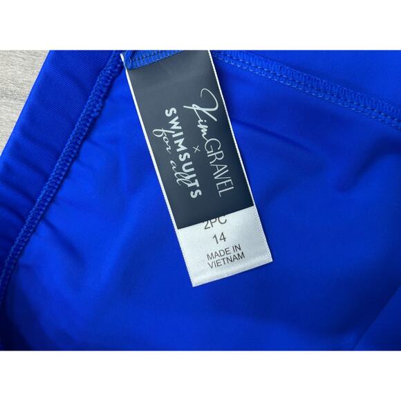 Kim Gravel x Swimsuit For All Womens Blue Tie Dye Padded Tankini Shorts Size 14 - Picture 7 of 9